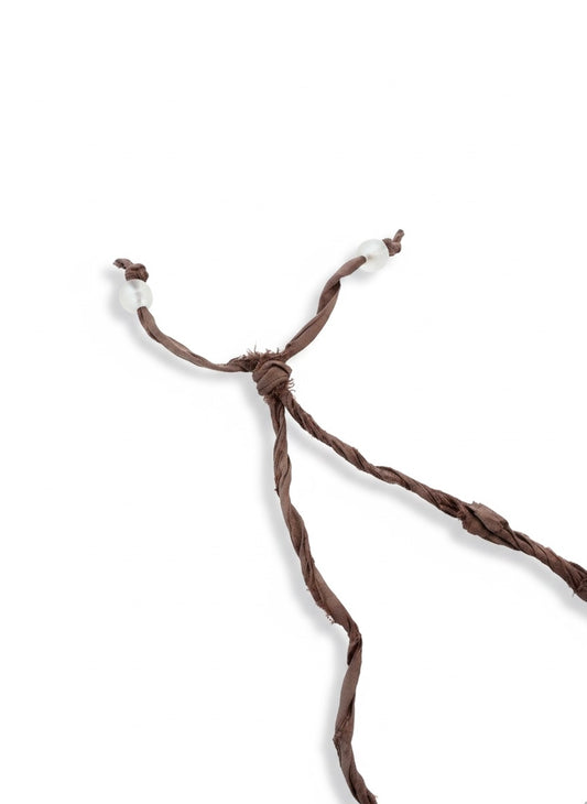 Recycled sari silk ceramic pendant necklace