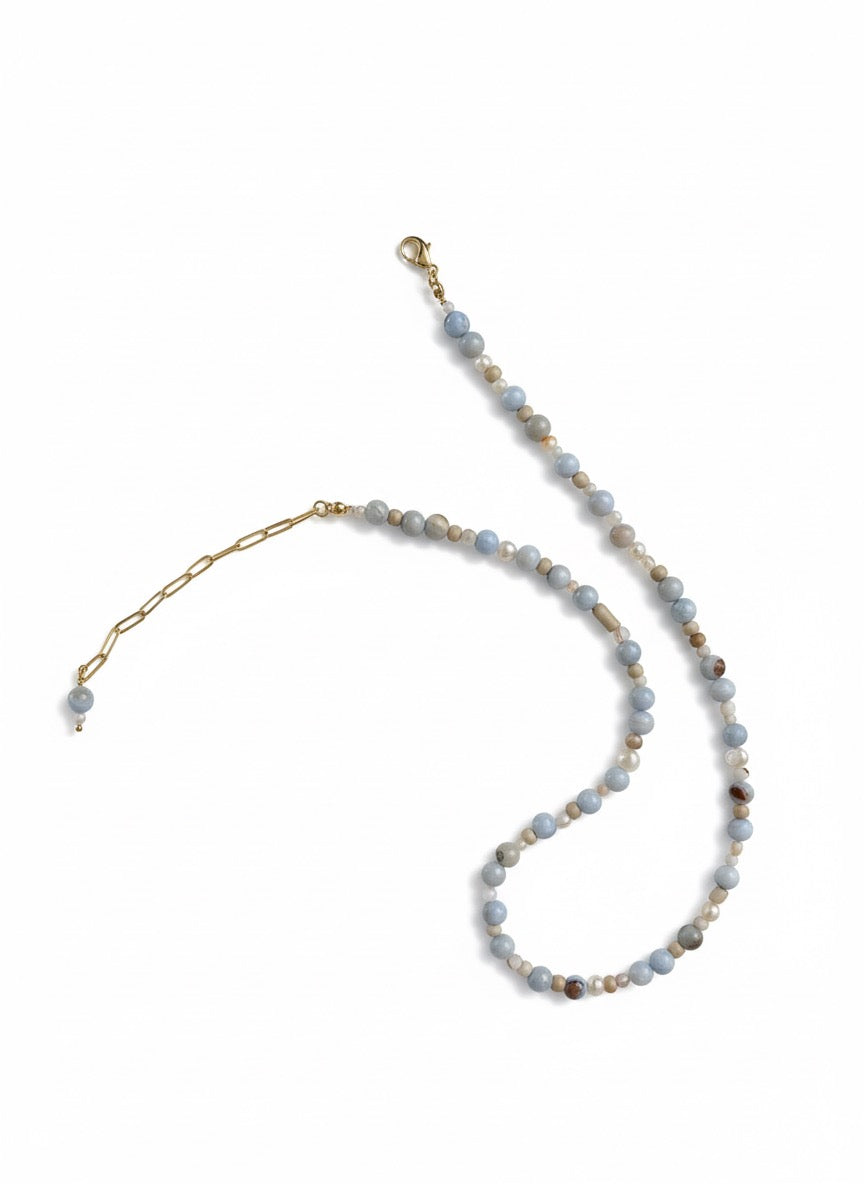 Everyday Small Stone & Pearl Necklace