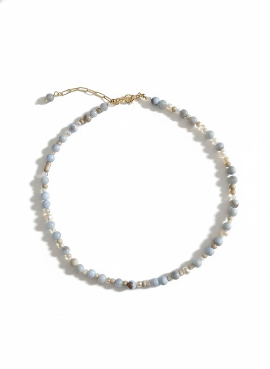 Everyday Small Stone & Pearl Necklace