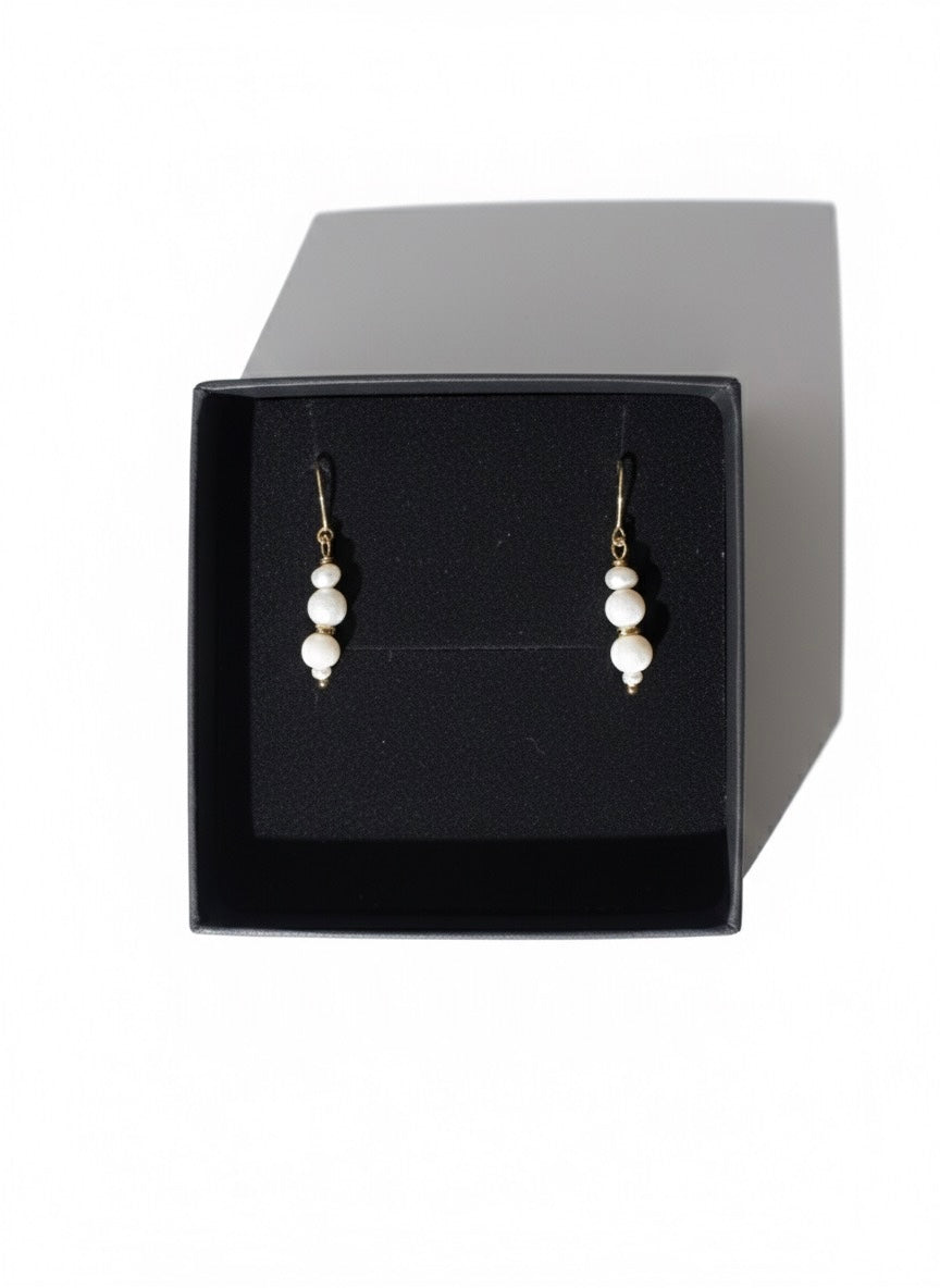 Stone & freshwater pearl drop earrings