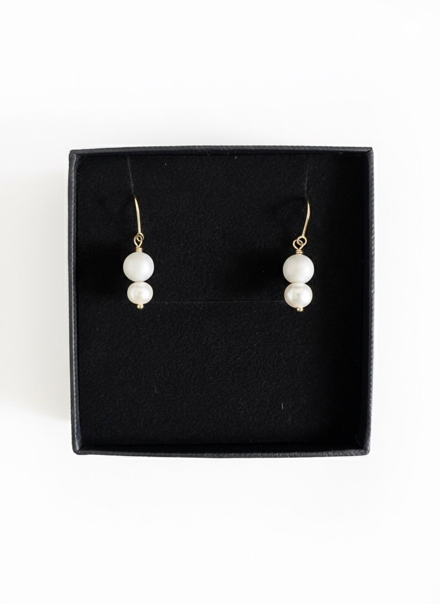 Stone & freshwater pearl earrings