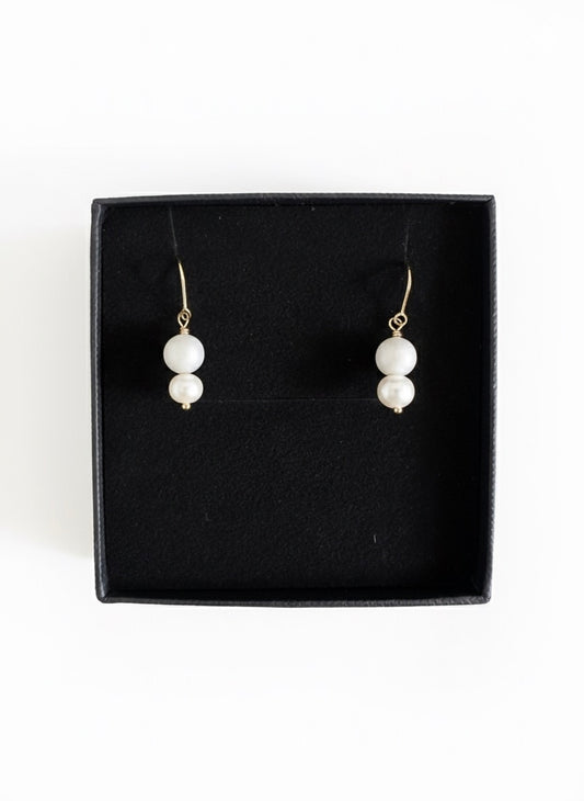 Stone & freshwater pearl earrings