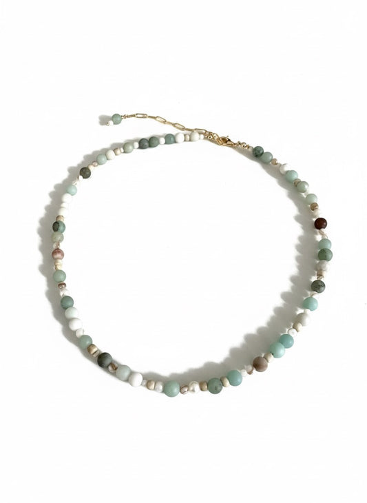 Everyday Small Stone & Pearl Necklace