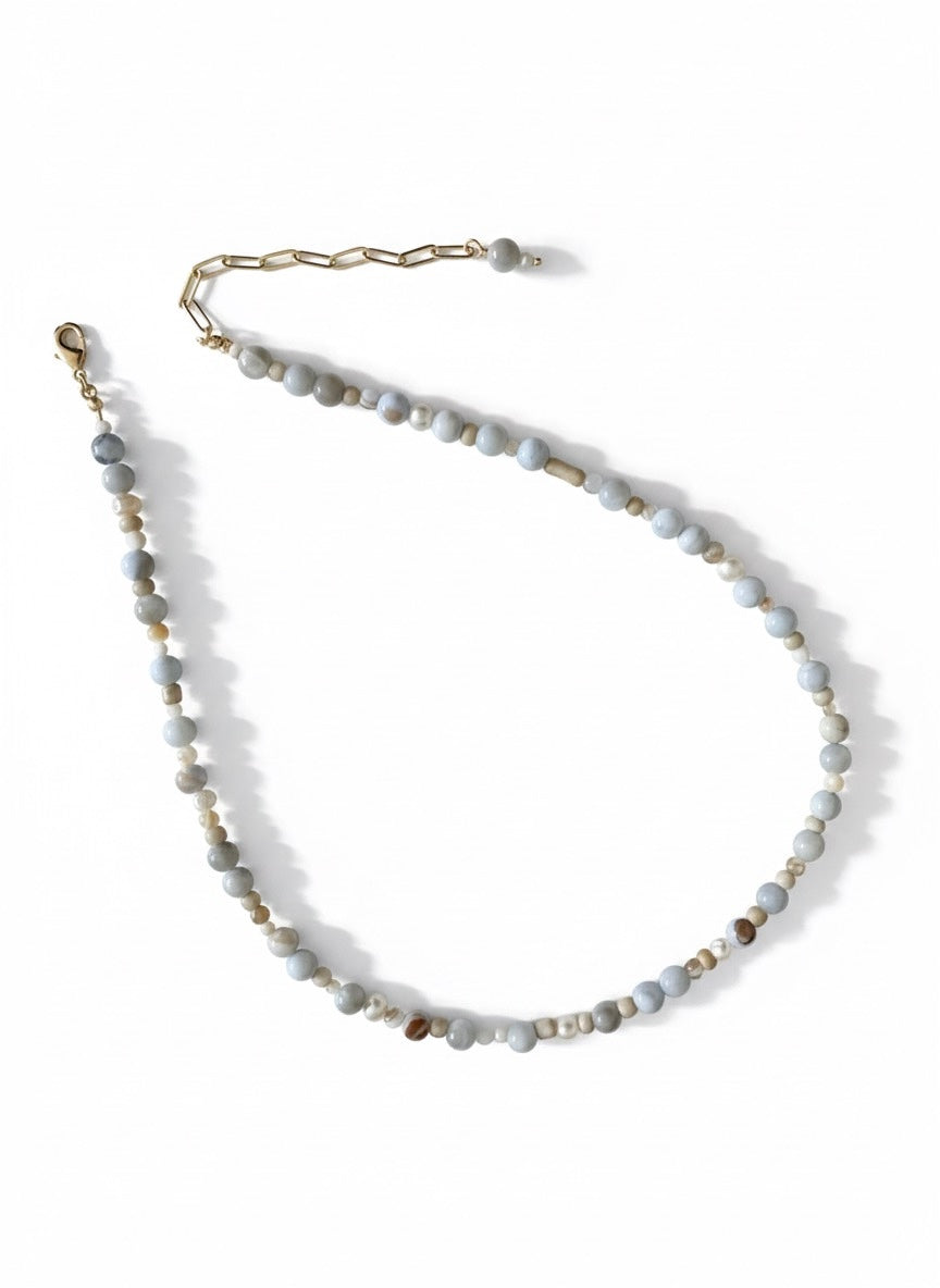 Everyday Small Stone & Pearl Necklace