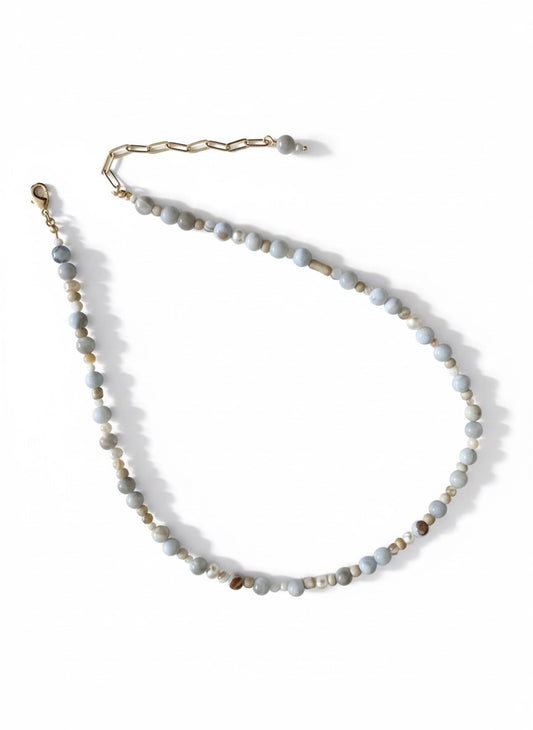 Everyday Small Stone & Pearl Necklace