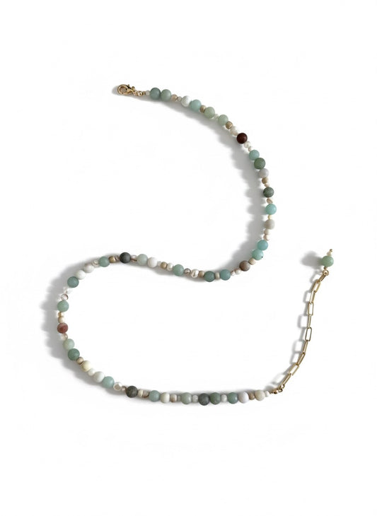 Everyday Small Stone & Pearl Necklace