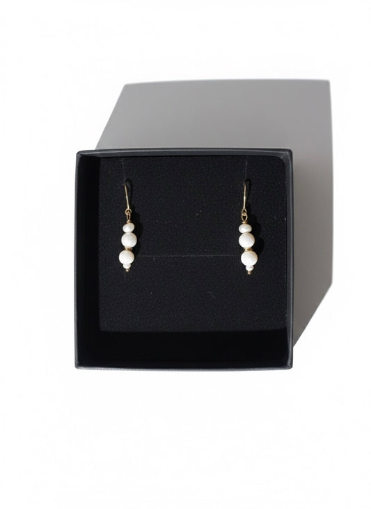 Stone & freshwater pearl drop earrings