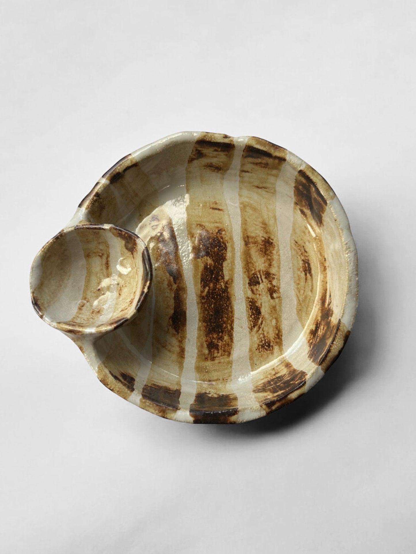 Tan Stripe Olive Bowl